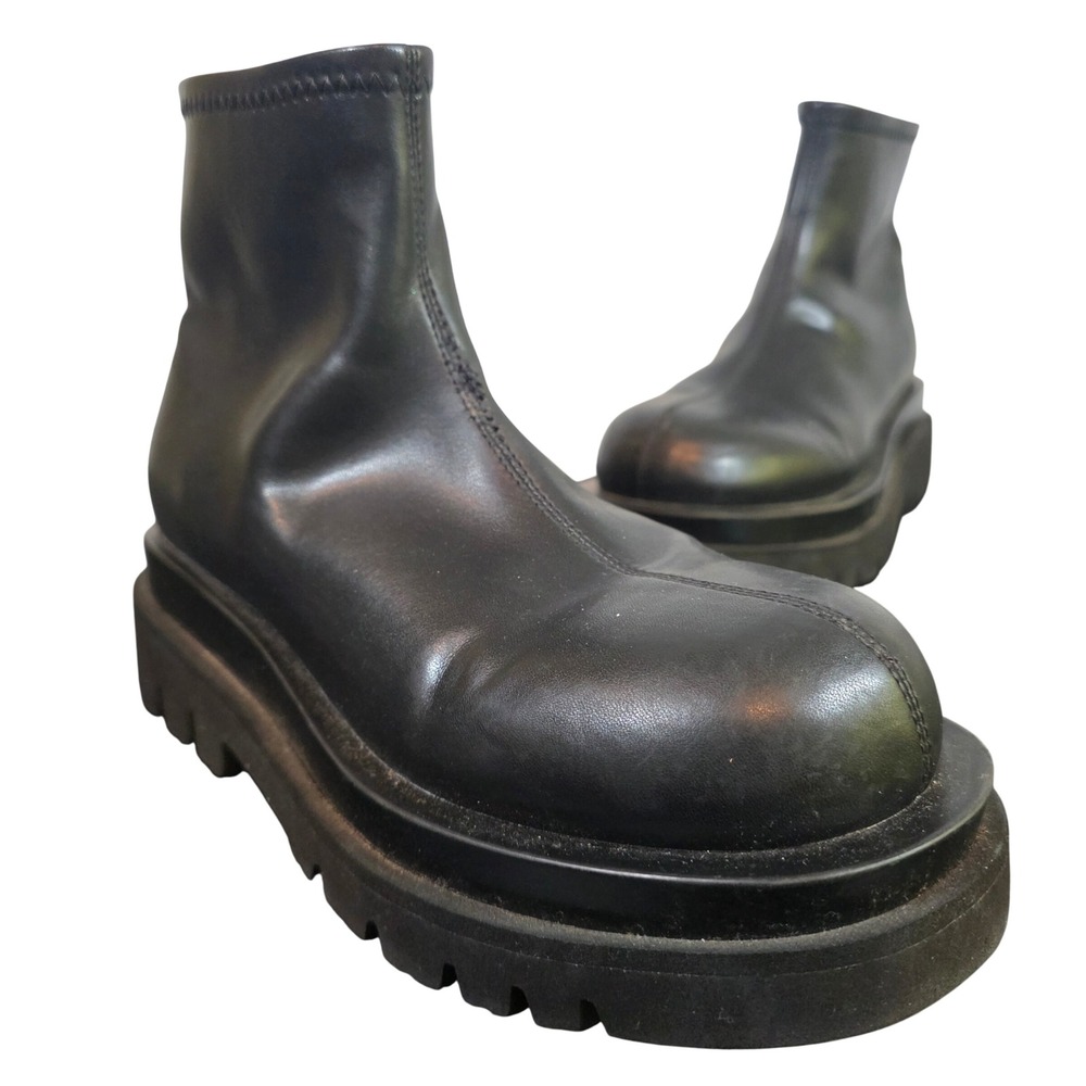 JEFFREY CAMPBELL Black Tanker Platform‎ Lug Sole Boots Women's 7 Grunge Emo
